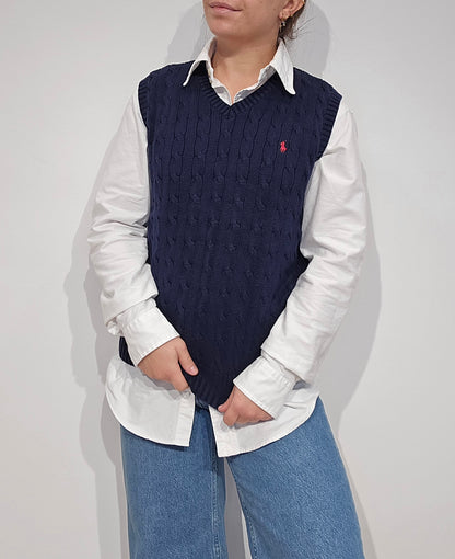 Pull en maille torsadée marine - XS