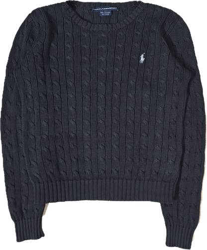 Pull en maille torsadée noir - XS