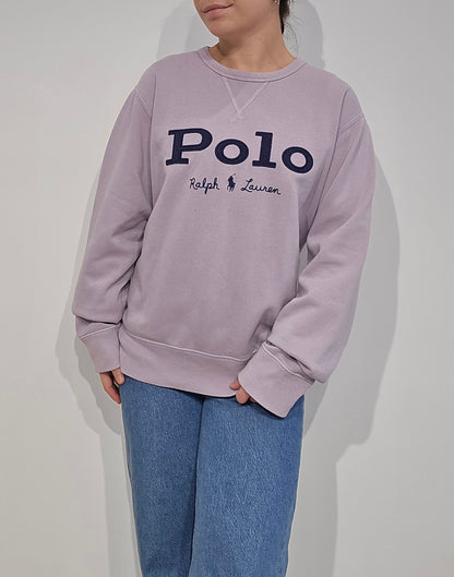 Sweat lila "polo" brodé - XL