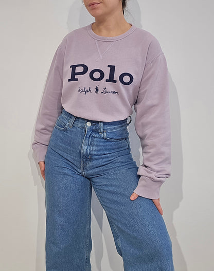 Sweat lila "polo" brodé - XL