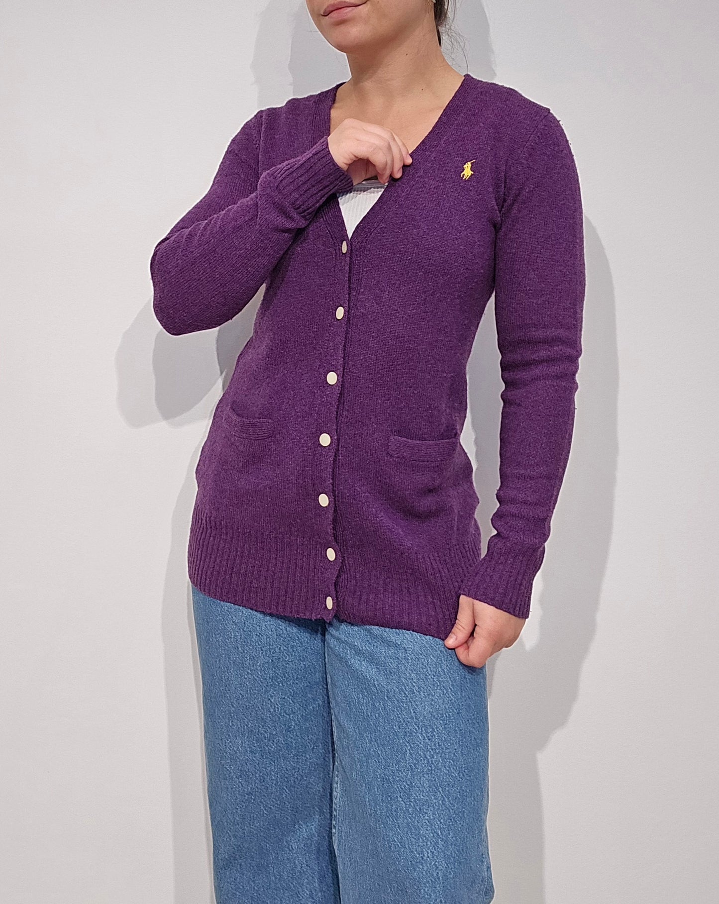 Cardigan en laine violet - S/36