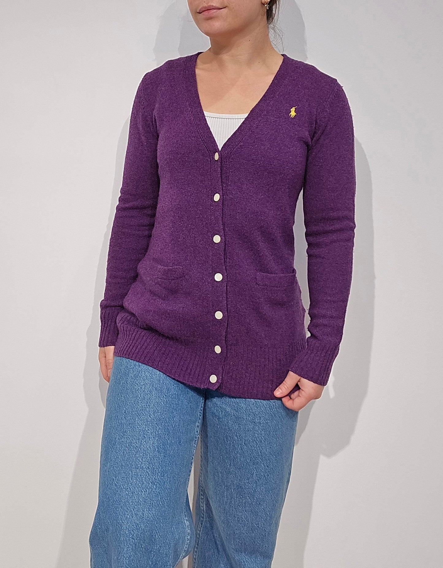 Cardigan en laine violet - S/36