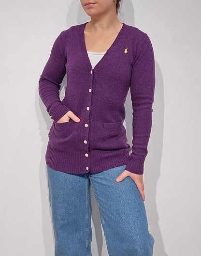 Cardigan en laine violet - S/36