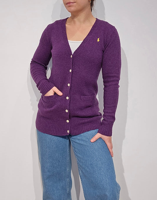 Cardigan en laine violet - S/36