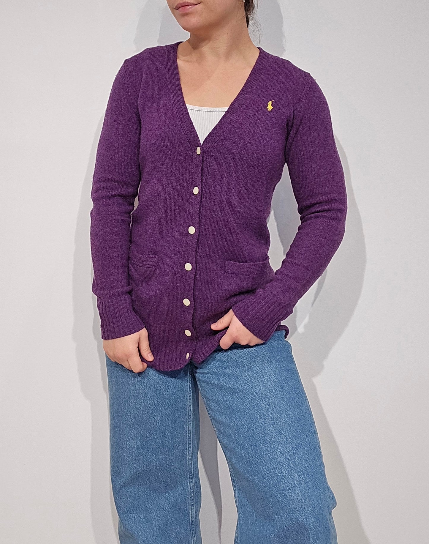 Cardigan en laine violet - S/36