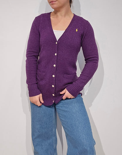 Cardigan en laine violet - S/36