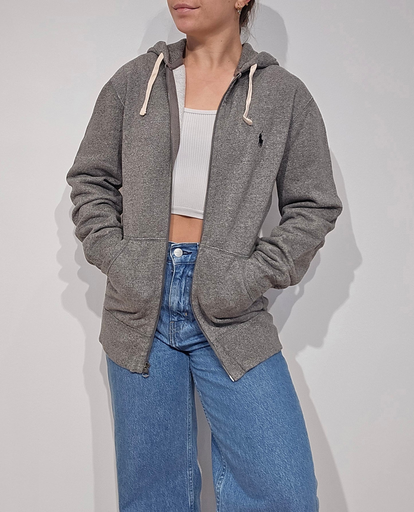 Veste en coton gris mélangé - S/M