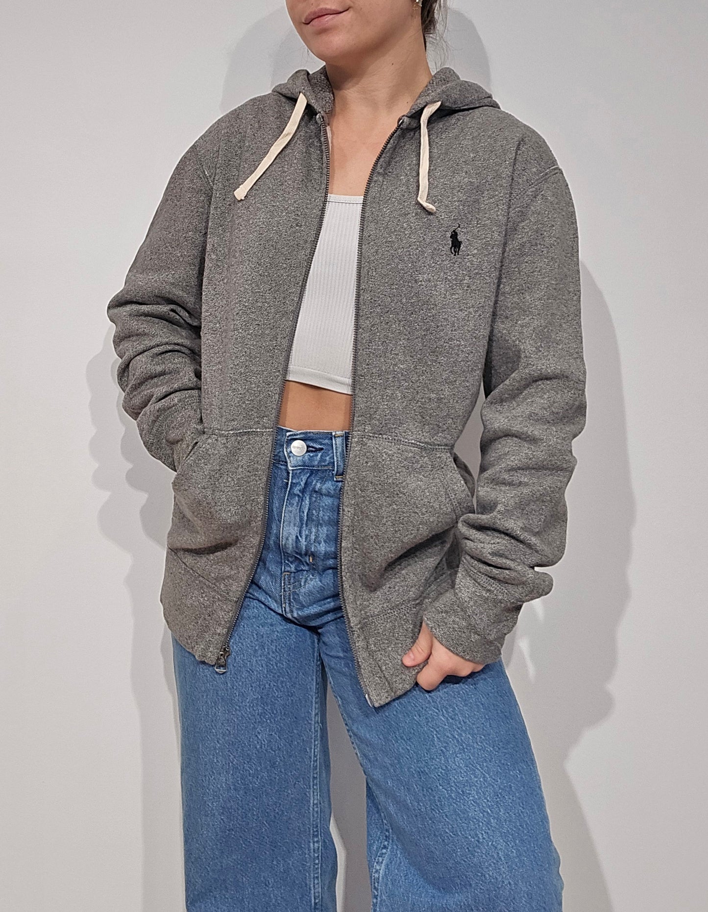 Veste en coton gris mélangé - S/M