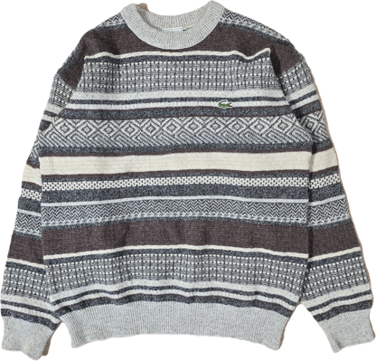 Pull en maille à motifs marron - L