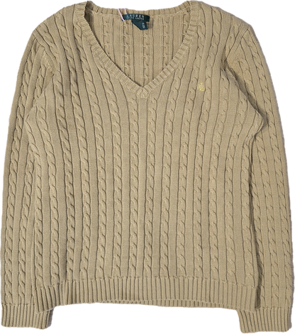 Pull en maille torsadée marron collection RLR - L