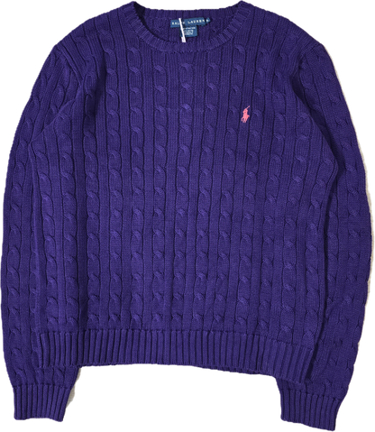 Pull en maille torsadée violet - L/XL