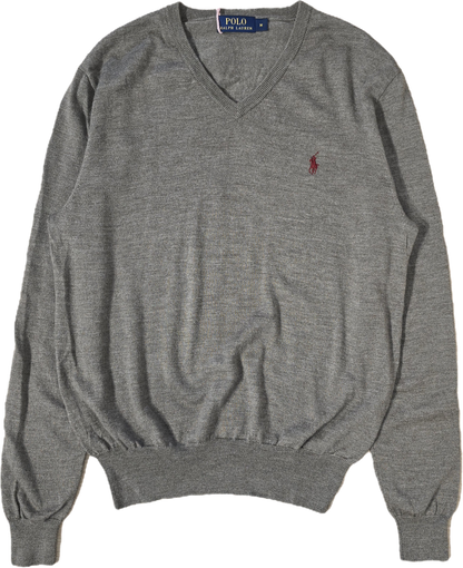 Pull col V en laine marron - S/M