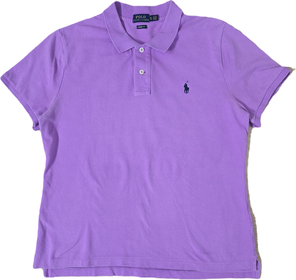 Polo skinny fit en coton rose - L