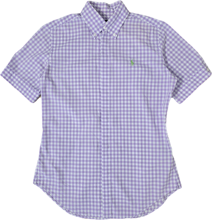 Chemise en coton vichy violet - XS