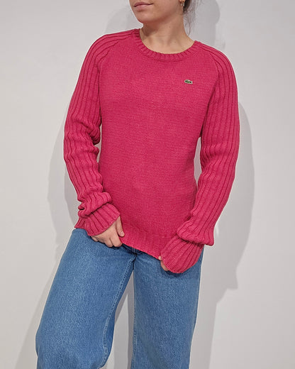 Pull rose fushia des années 90' Fabriqué en Espagne - S