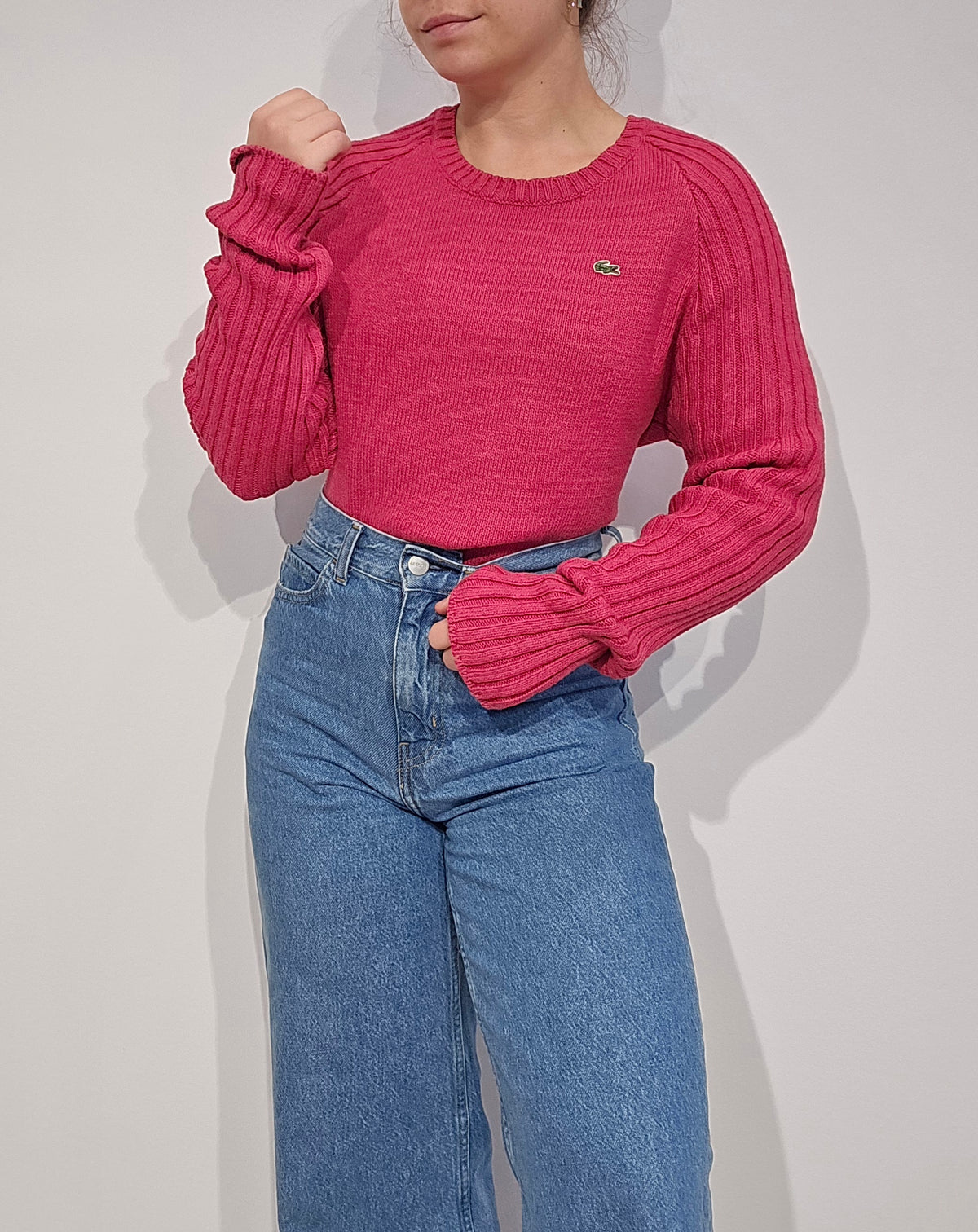 Pull rose fushia des années 90' Fabriqué en Espagne - S