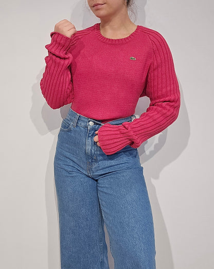 Pull rose fushia des années 90' Fabriqué en Espagne - S