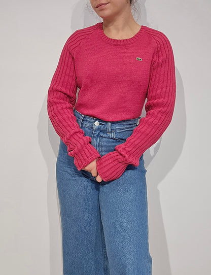 Pull rose fushia des années 90' Fabriqué en Espagne - S