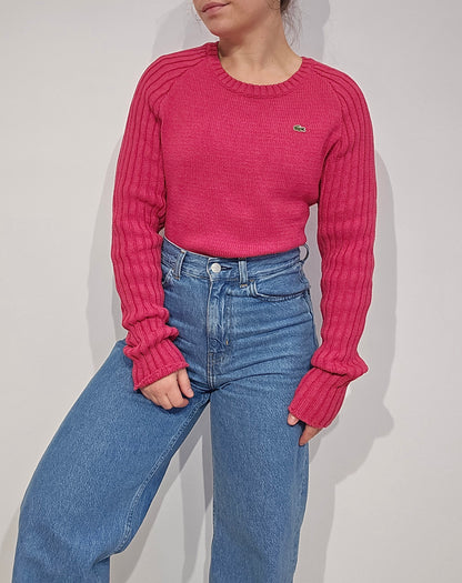 Pull rose fushia des années 90' Fabriqué en Espagne - S
