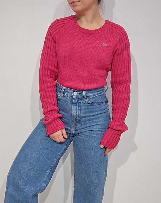 Pull rose fushia des années 90' Fabriqué en Espagne - S