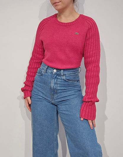 Pull rose fushia des années 90' Fabriqué en Espagne - S