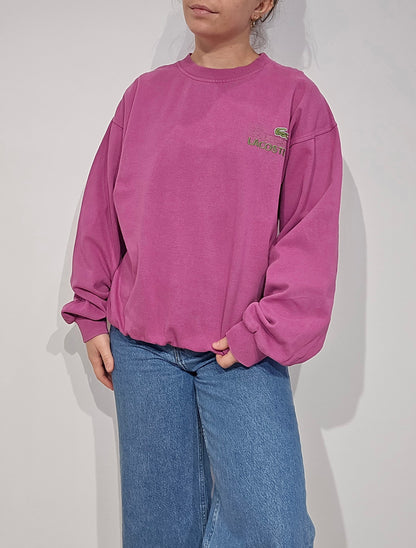 Sweat rose des années 80' La chemise Lacoste Fabriqué en France - M