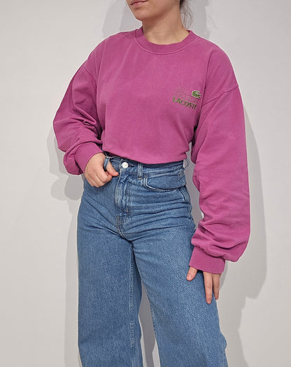 Sweat rose des années 80' La chemise Lacoste Fabriqué en France - M