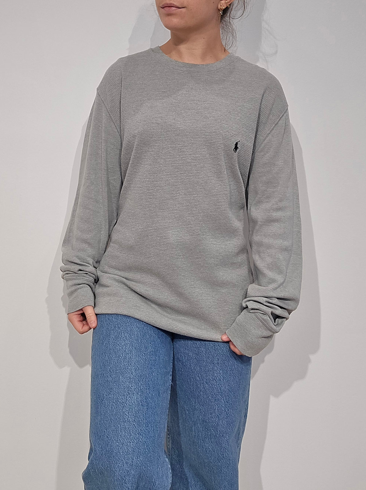 Pull léger en coton gris - XL