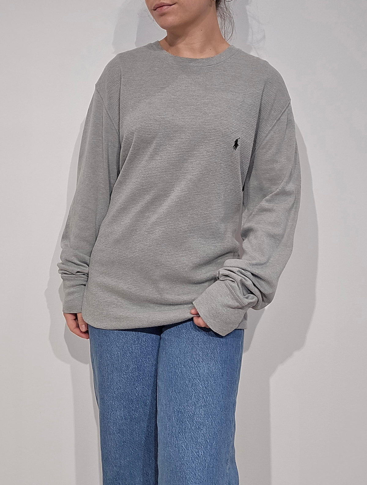 Pull léger en coton gris - XL