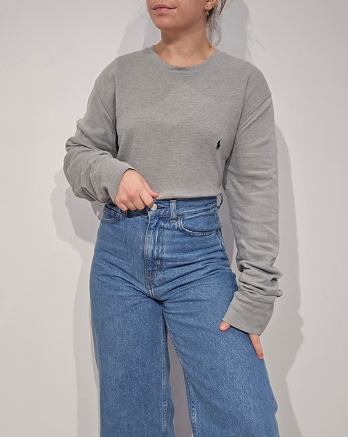 Pull léger en coton gris - XL