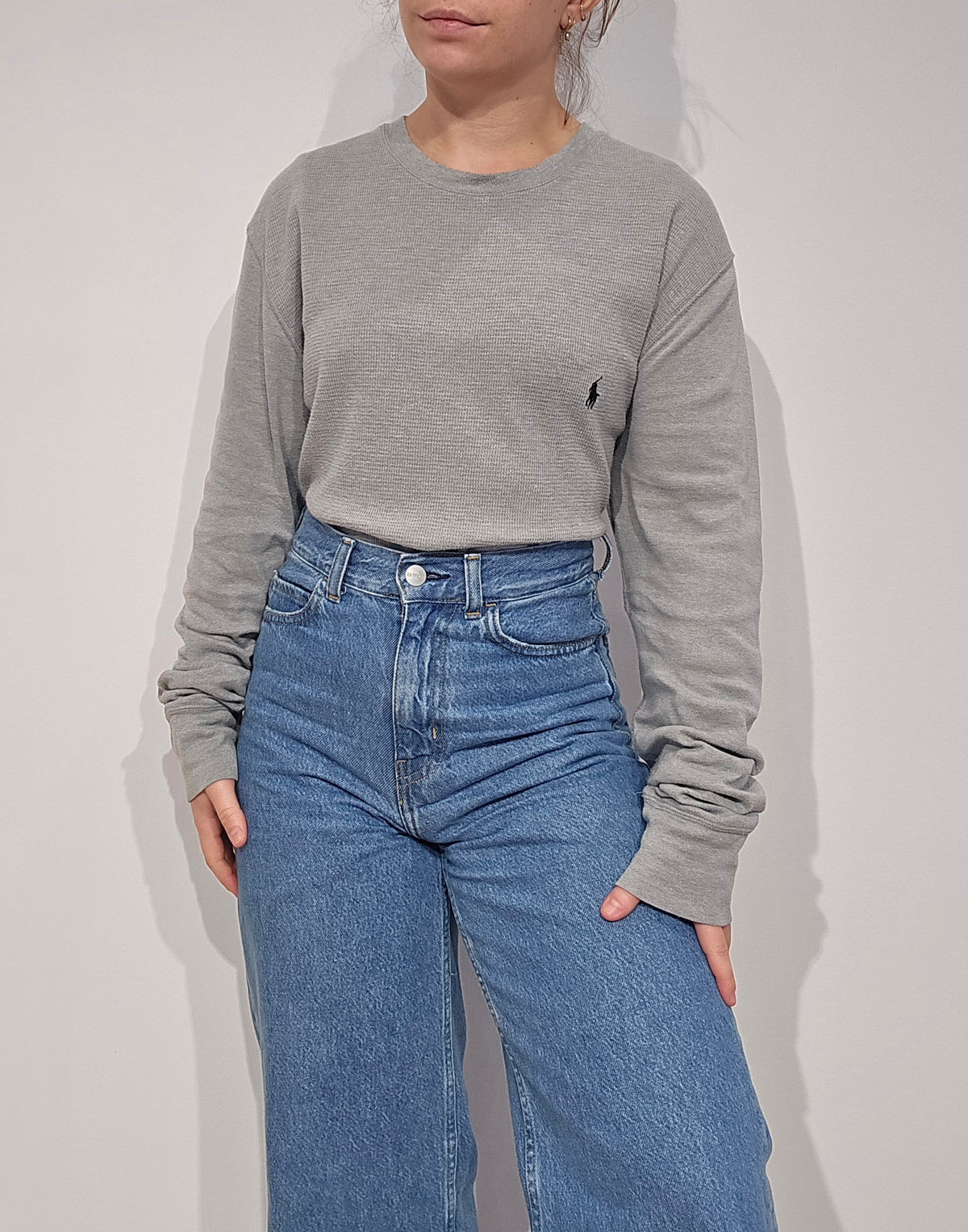 Pull léger en coton gris - XL