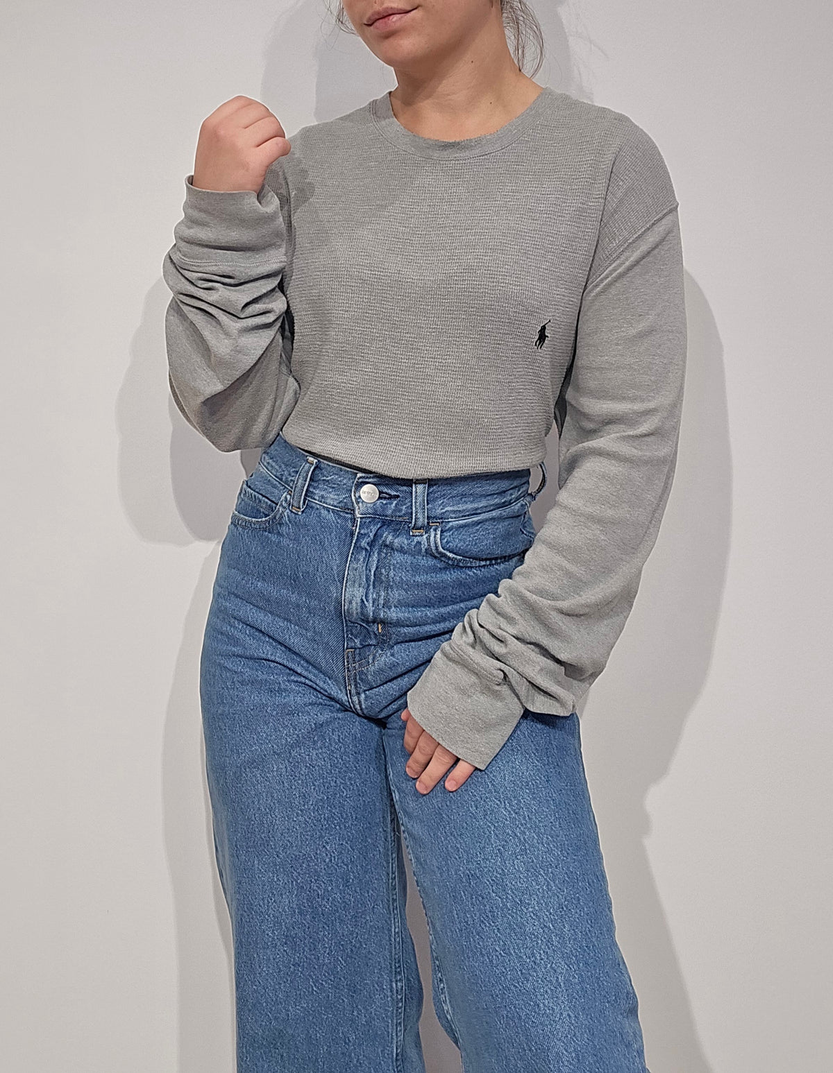 Pull léger en coton gris - XL