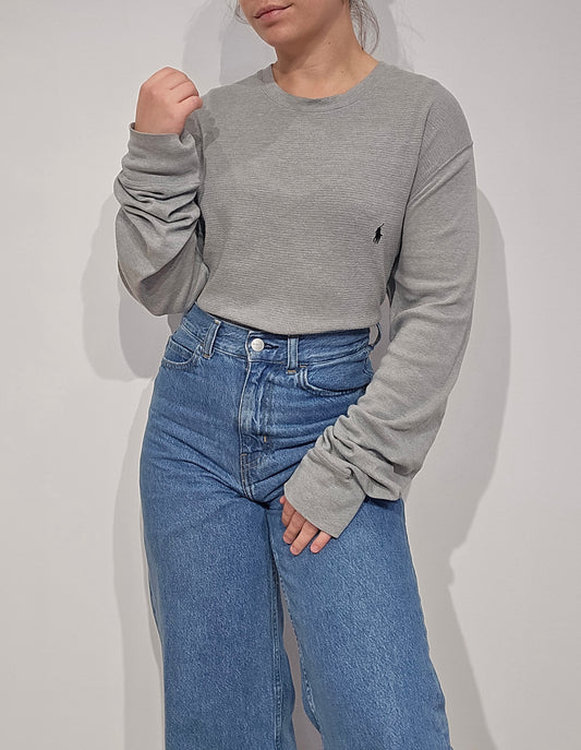 Pull léger en coton gris - XL