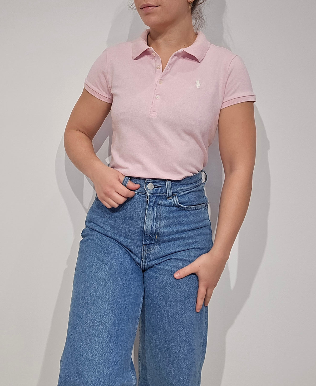 Polo en coton rose clair - XS