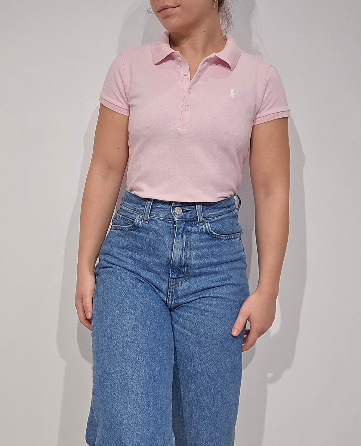 Polo en coton rose clair - XS