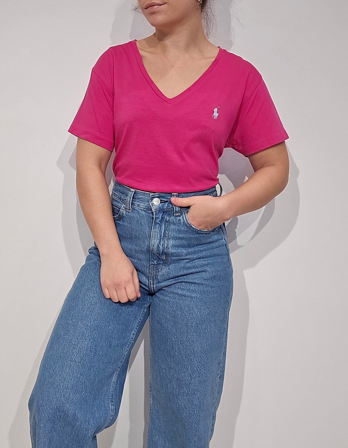 Tee-shirt en coton rose fushia - M/L