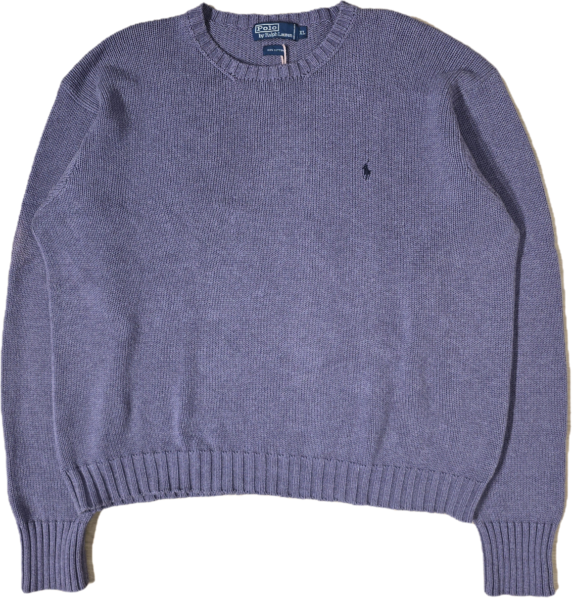 Pull col rond en maille violet - XL