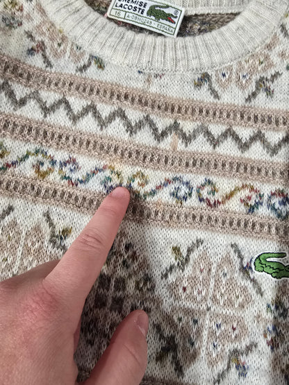 Pull vintage à motifs des années 80' Fabriqué en Espagne - XS