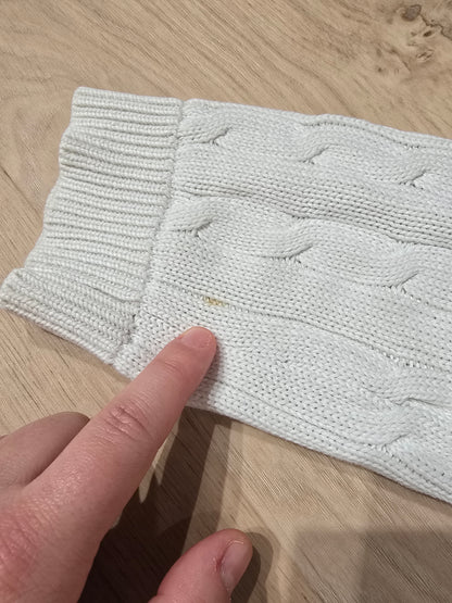 Cardigan torsadé blanc détails roses des années 90' - S