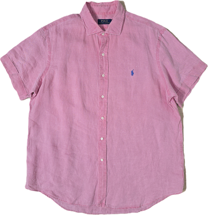 Chemise en lin rose - XL