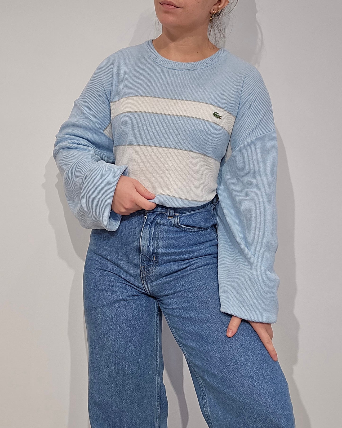 Pull en maille bleu ciel des années 90' - L/XL