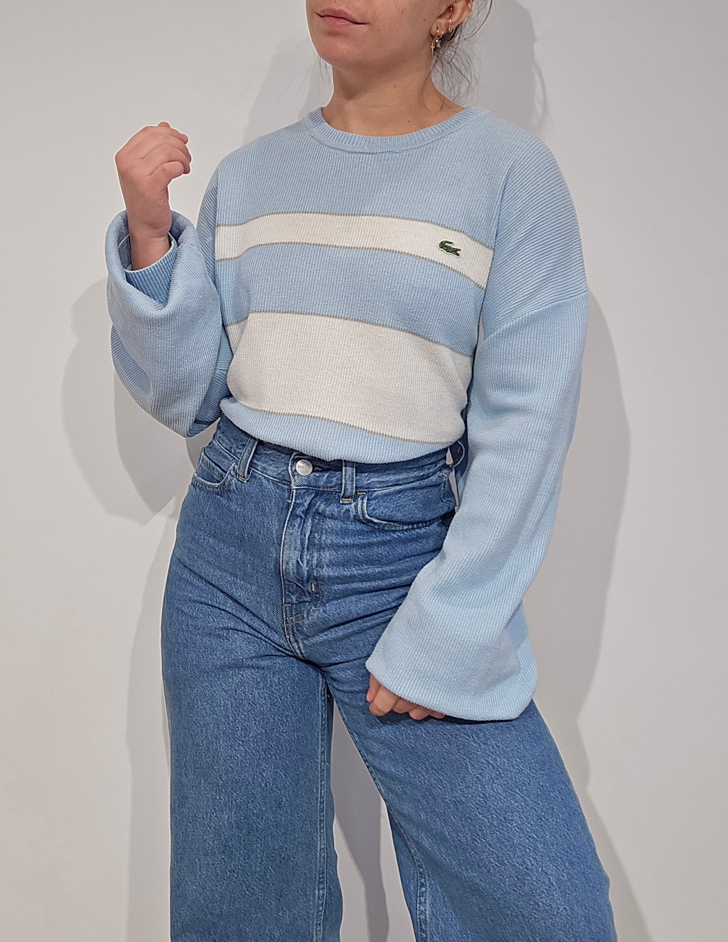 Pull en maille bleu ciel des années 90' - L/XL