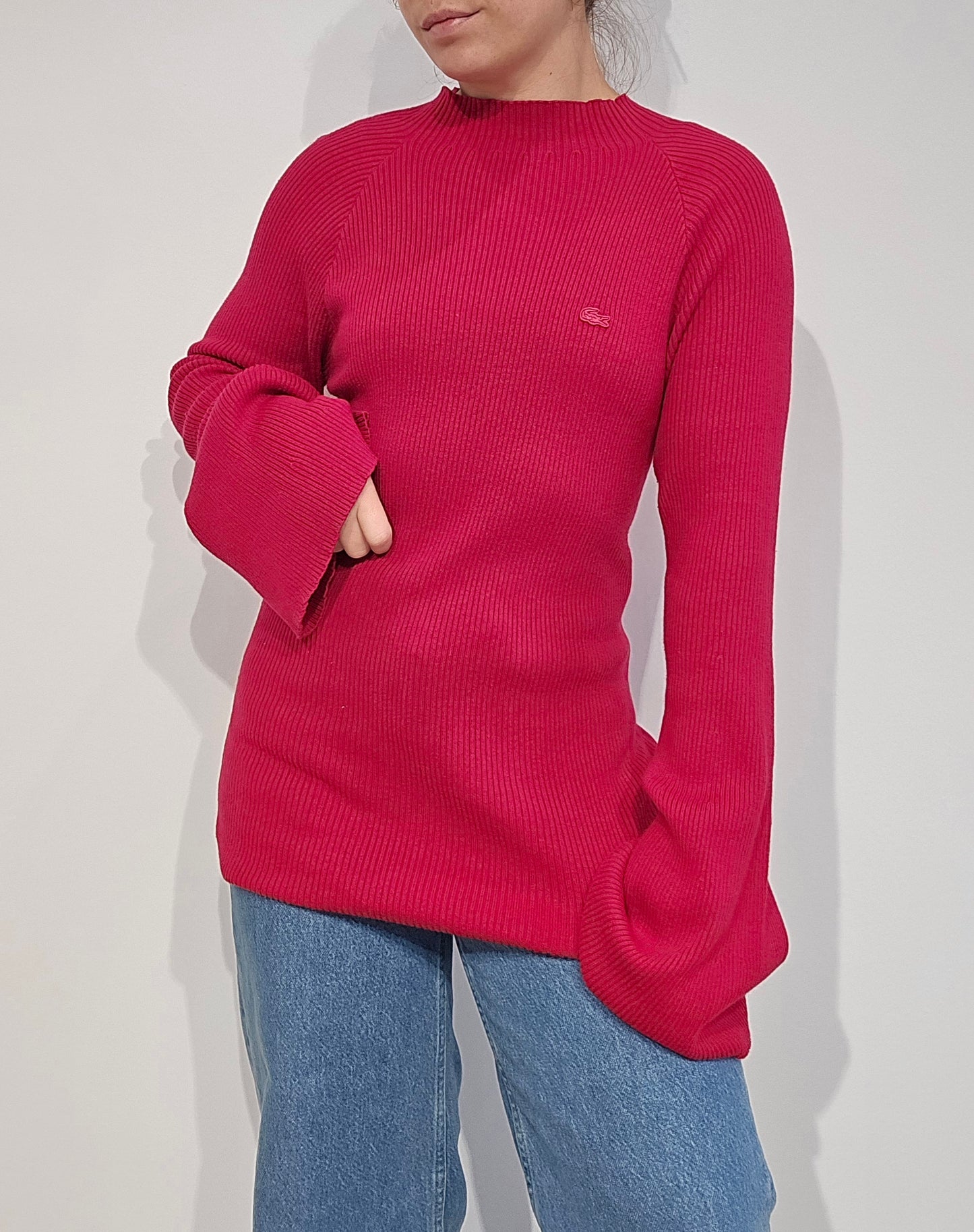 Pull framboise à manches évasées - M/L