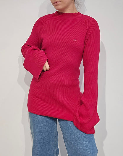 Pull framboise à manches évasées - M/L