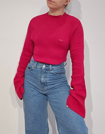 Pull framboise à manches évasées - M/L