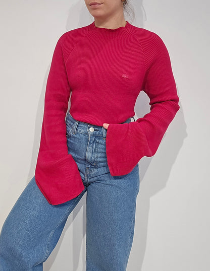 Pull framboise à manches évasées - M/L