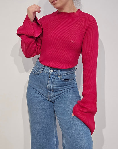 Pull framboise à manches évasées - M/L