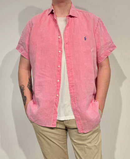 Chemise en lin rose - XL