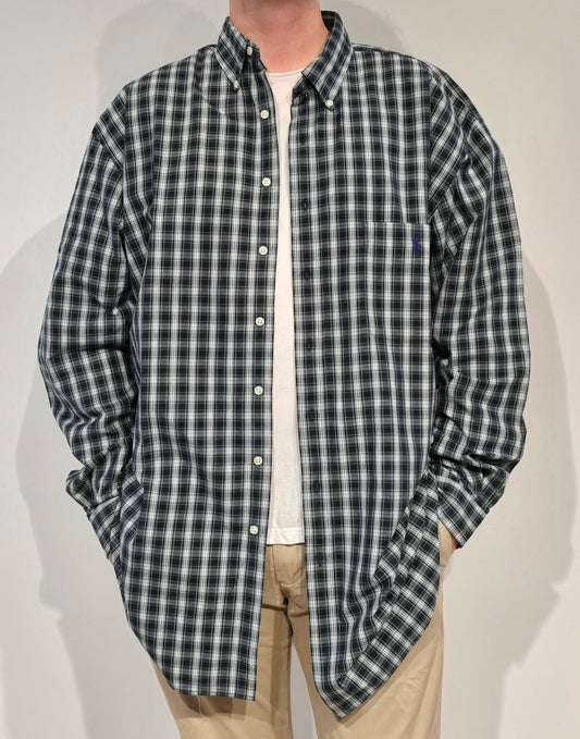 Chemise en coton noir à rayures - XXL