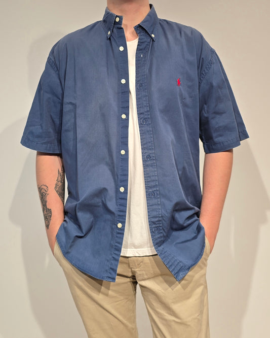 Chemise en coton bleu - XL